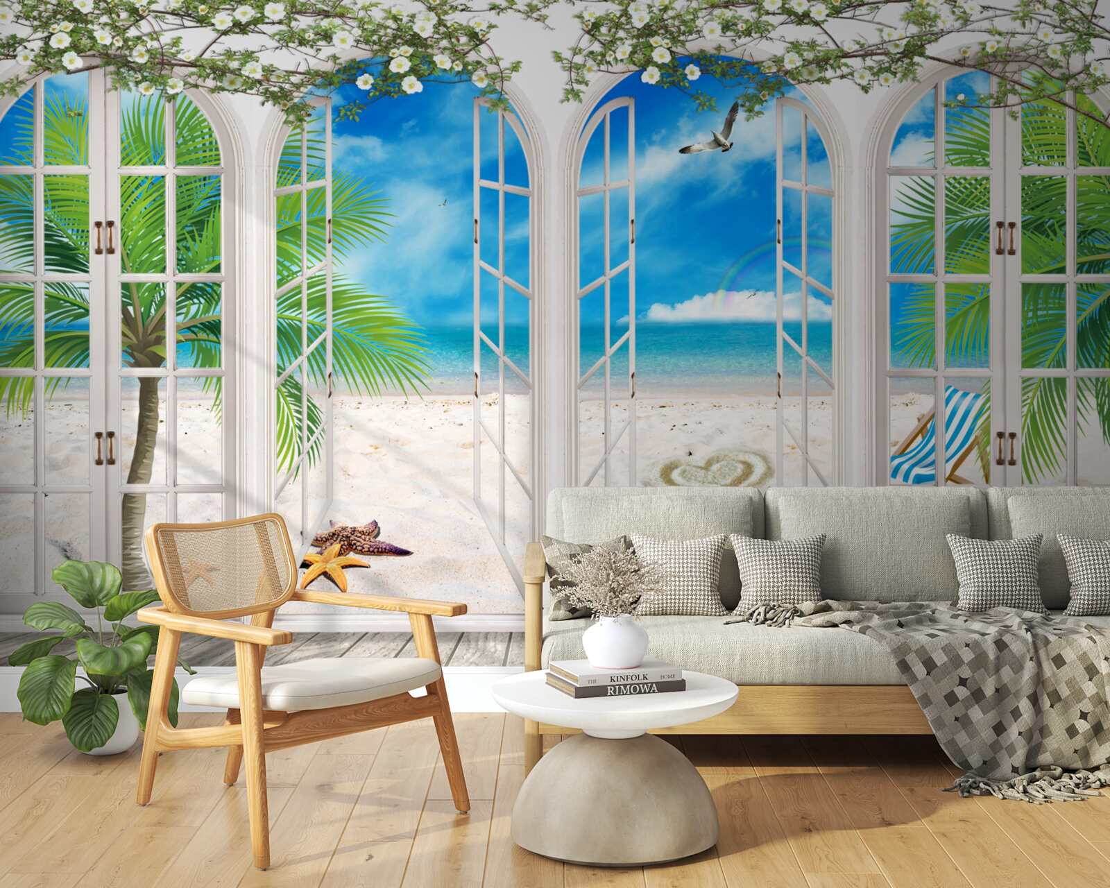 Fotobehang strandbalkon