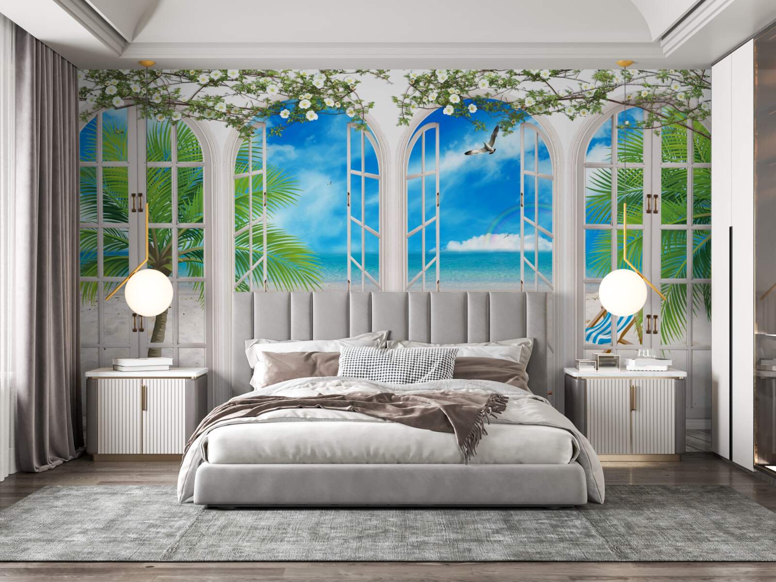 Fotobehang strandbalkon