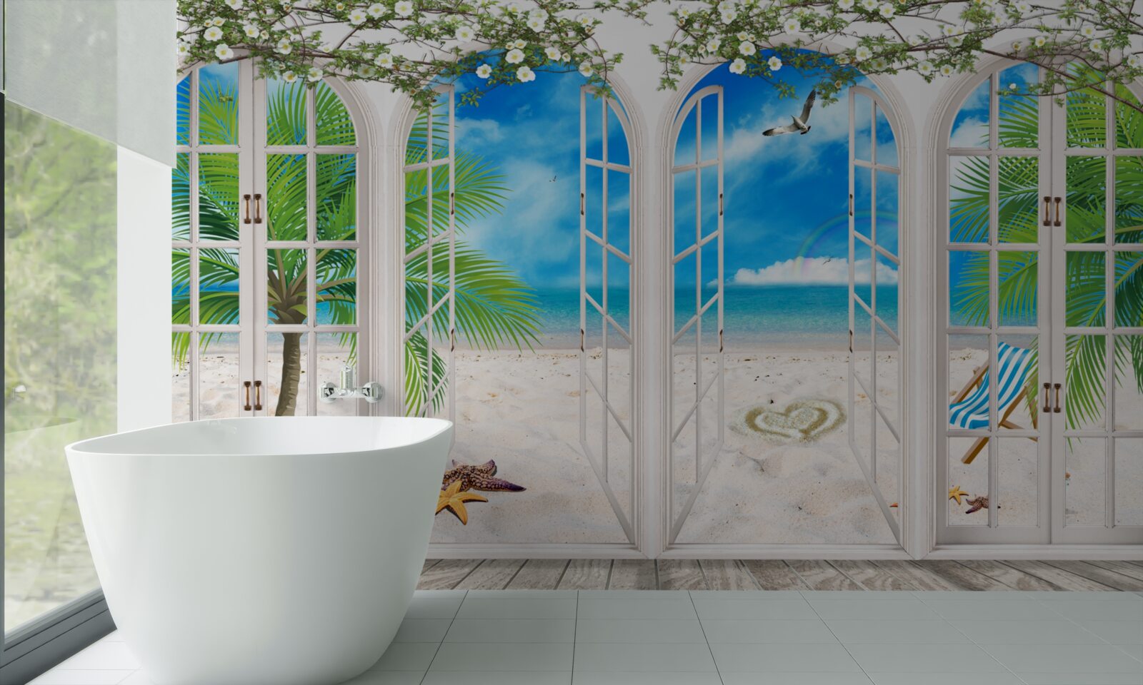 Fotobehang strandbalkon