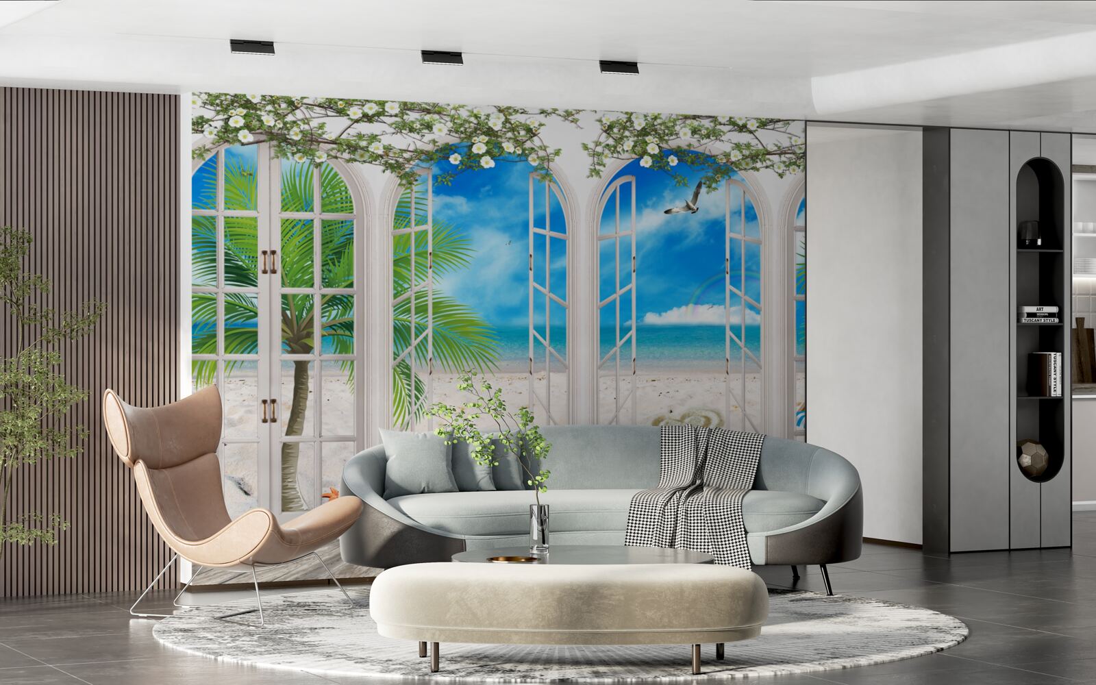 Fotobehang strandbalkon