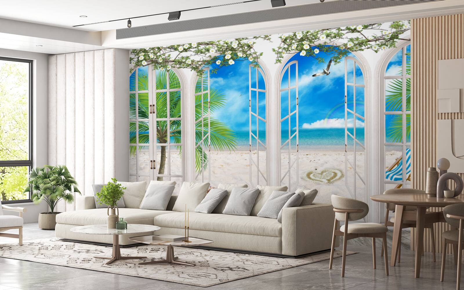 Fotobehang strandbalkon