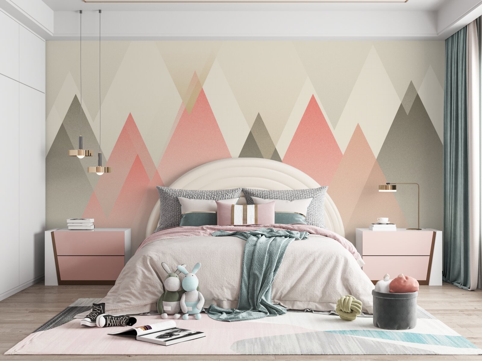 Fotobehang mistig bos in de herfst