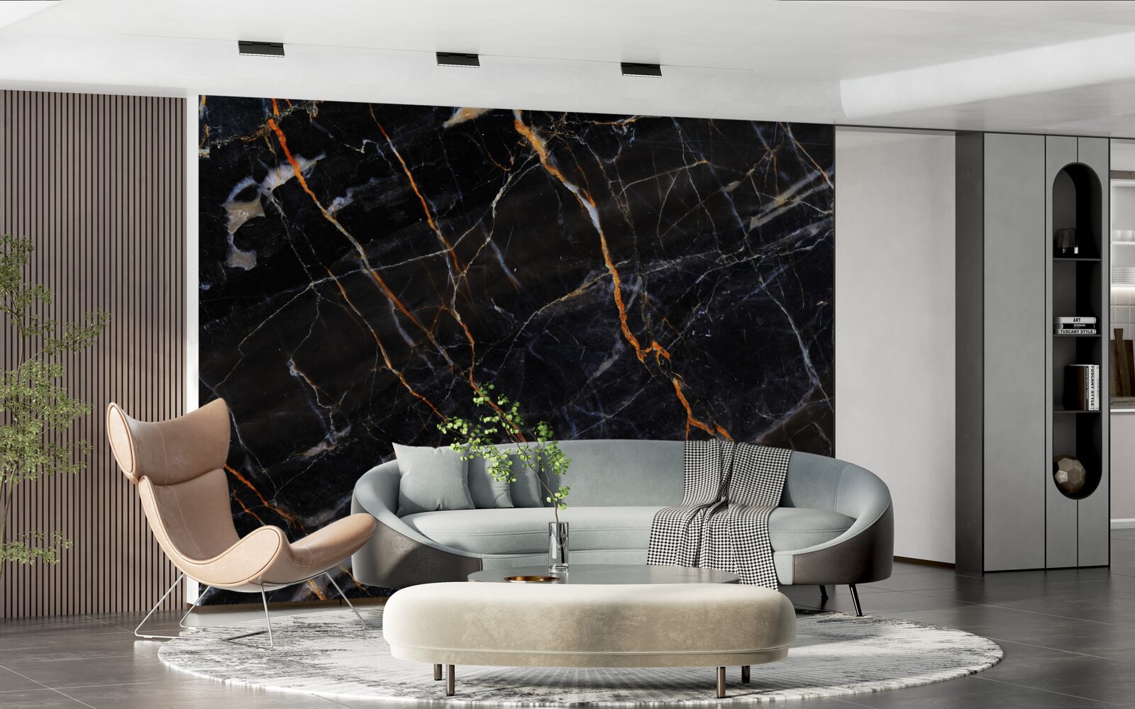 Fotobehang prachtig zwart marmer met accessoires