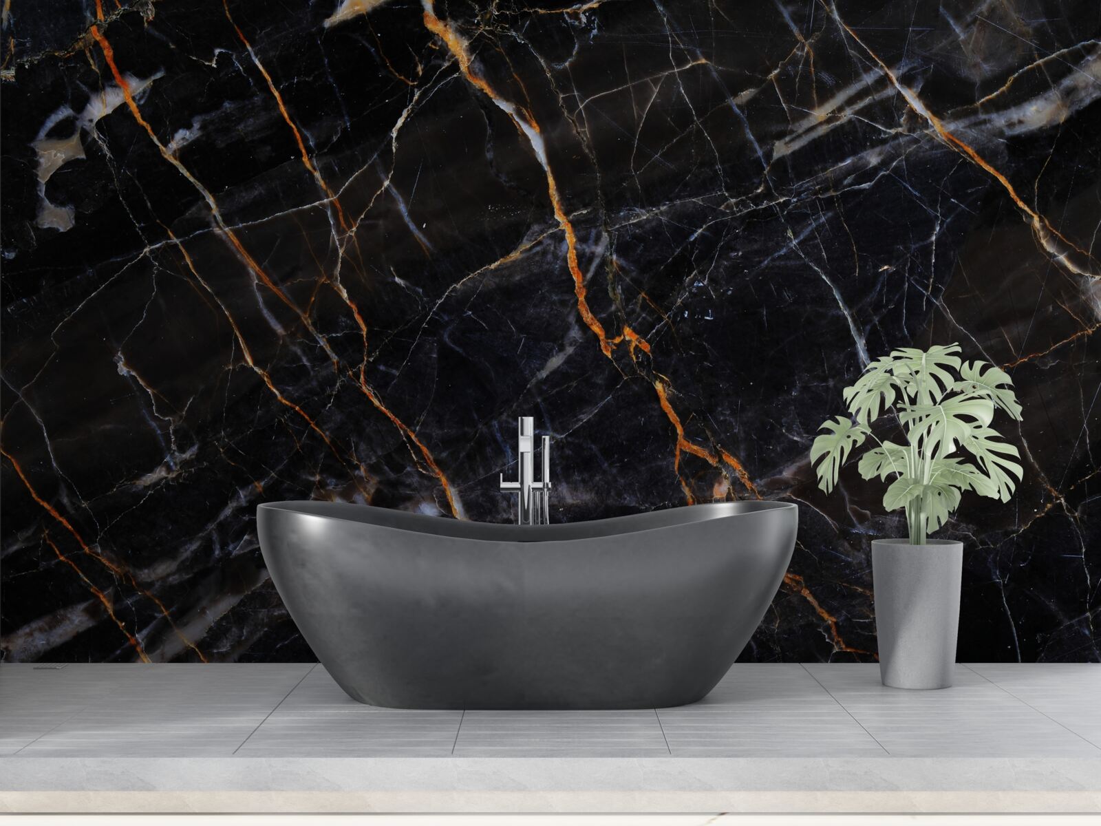 Fotobehang prachtig zwart marmer met accessoires