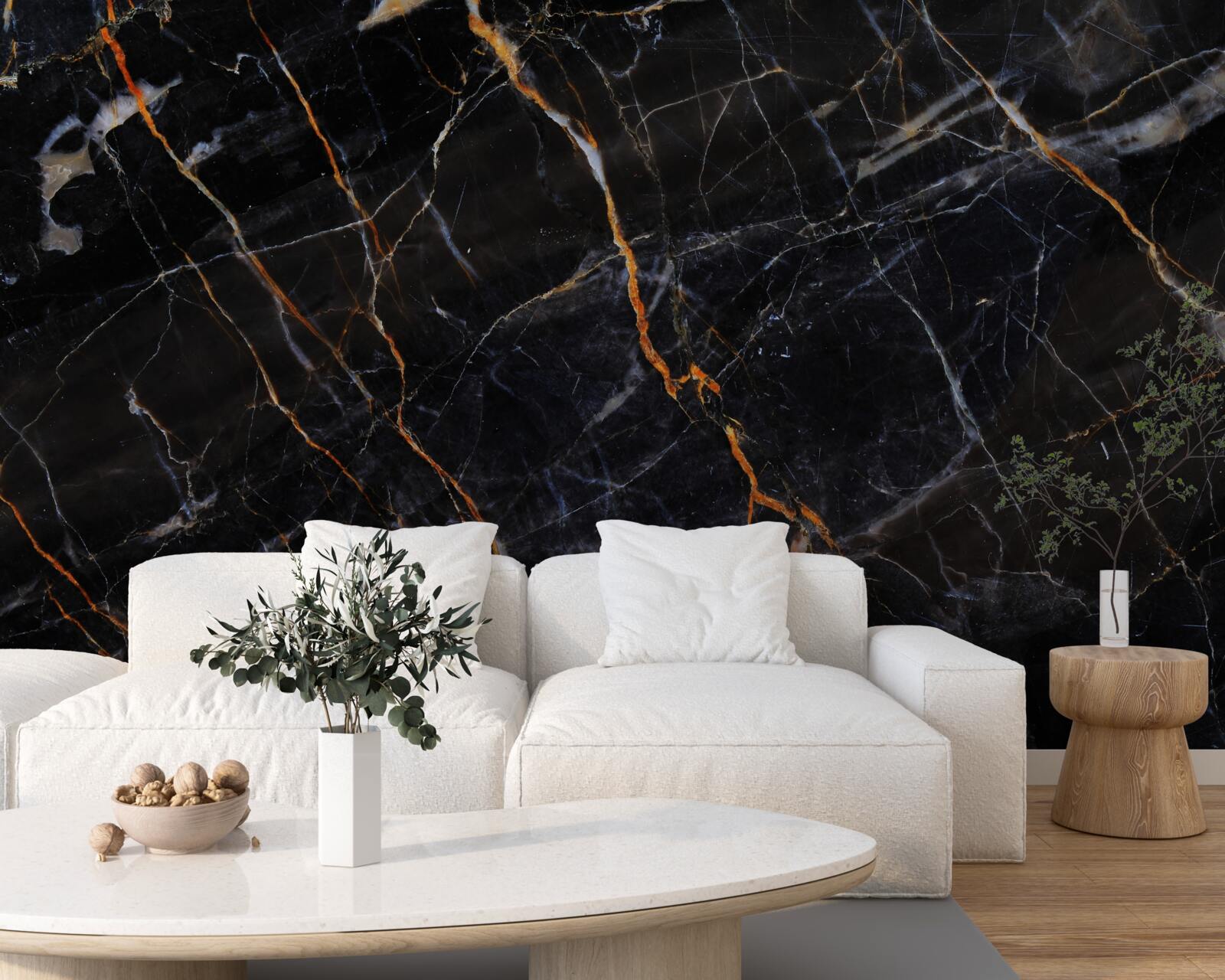 Fotobehang prachtig zwart marmer met accessoires