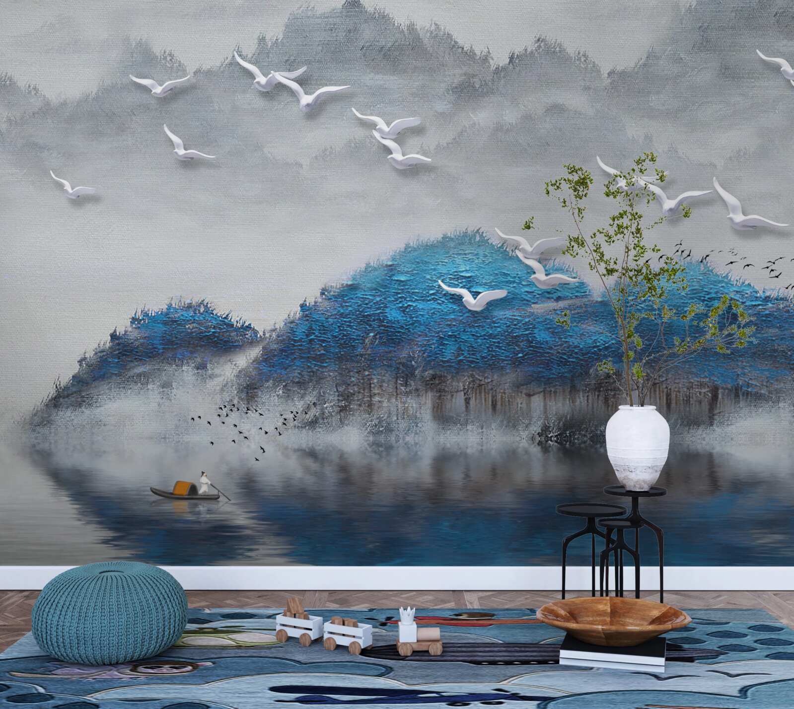 Fotobehang rivieren verlaten de vijver