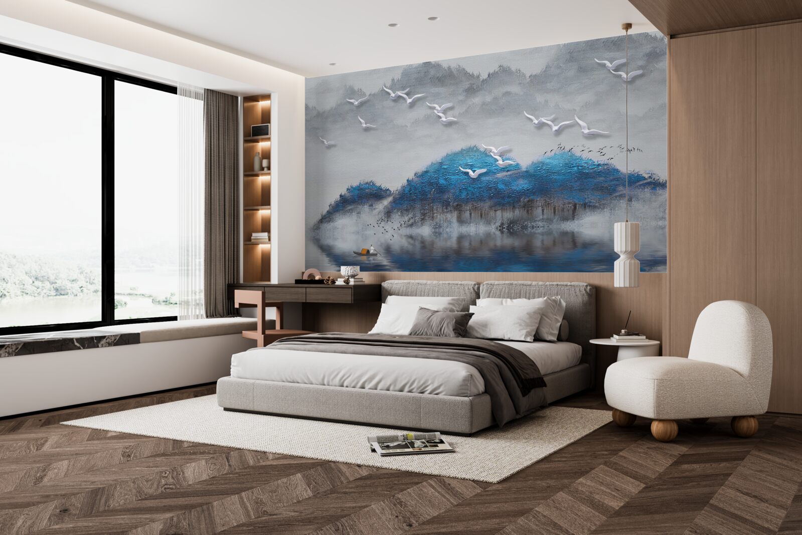 Fotobehang rivieren verlaten de vijver