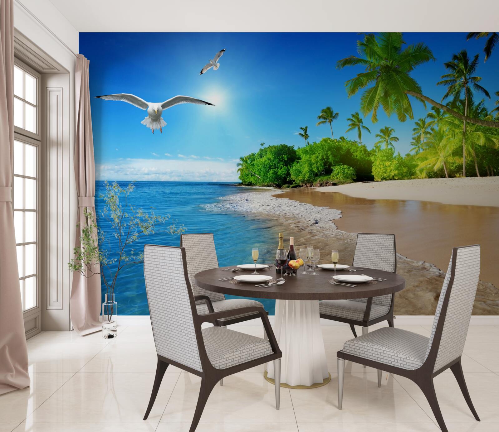 Fotobehang idyllische locatie aan de oceaan