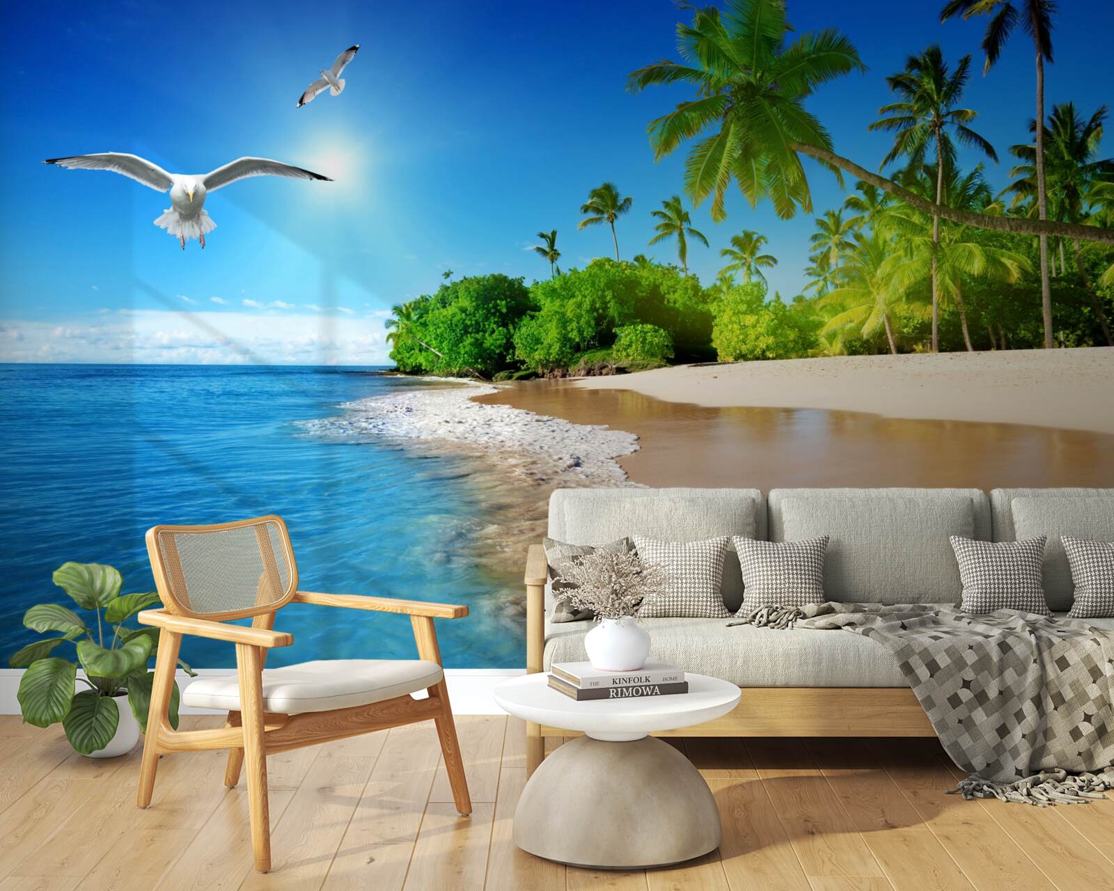 Fotobehang idyllische locatie aan de oceaan