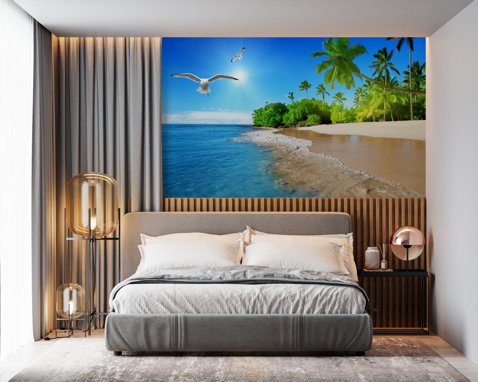 Fotobehang idyllische locatie aan de oceaan