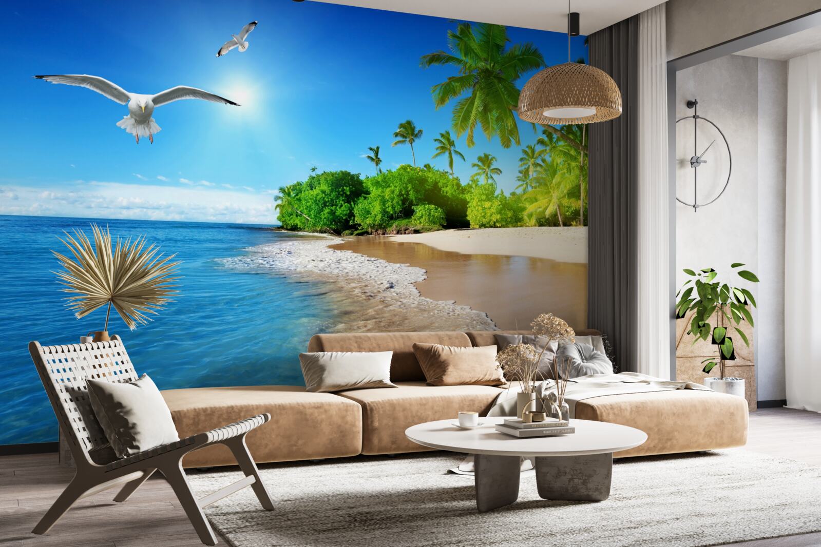 Fotobehang idyllische locatie aan de oceaan