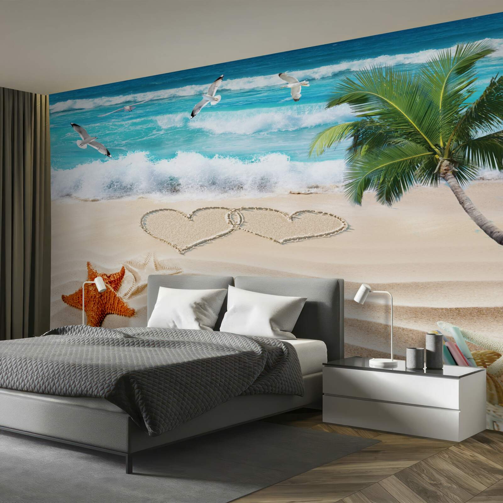 Fotobehang palmbomen en strand in de tropen