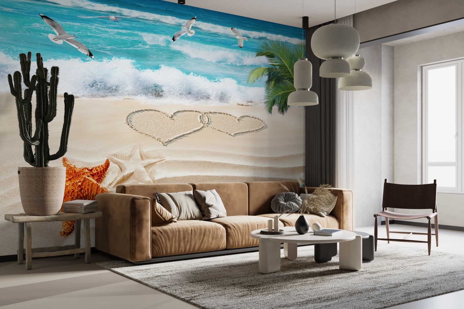 Fotobehang palmbomen en strand in de tropen