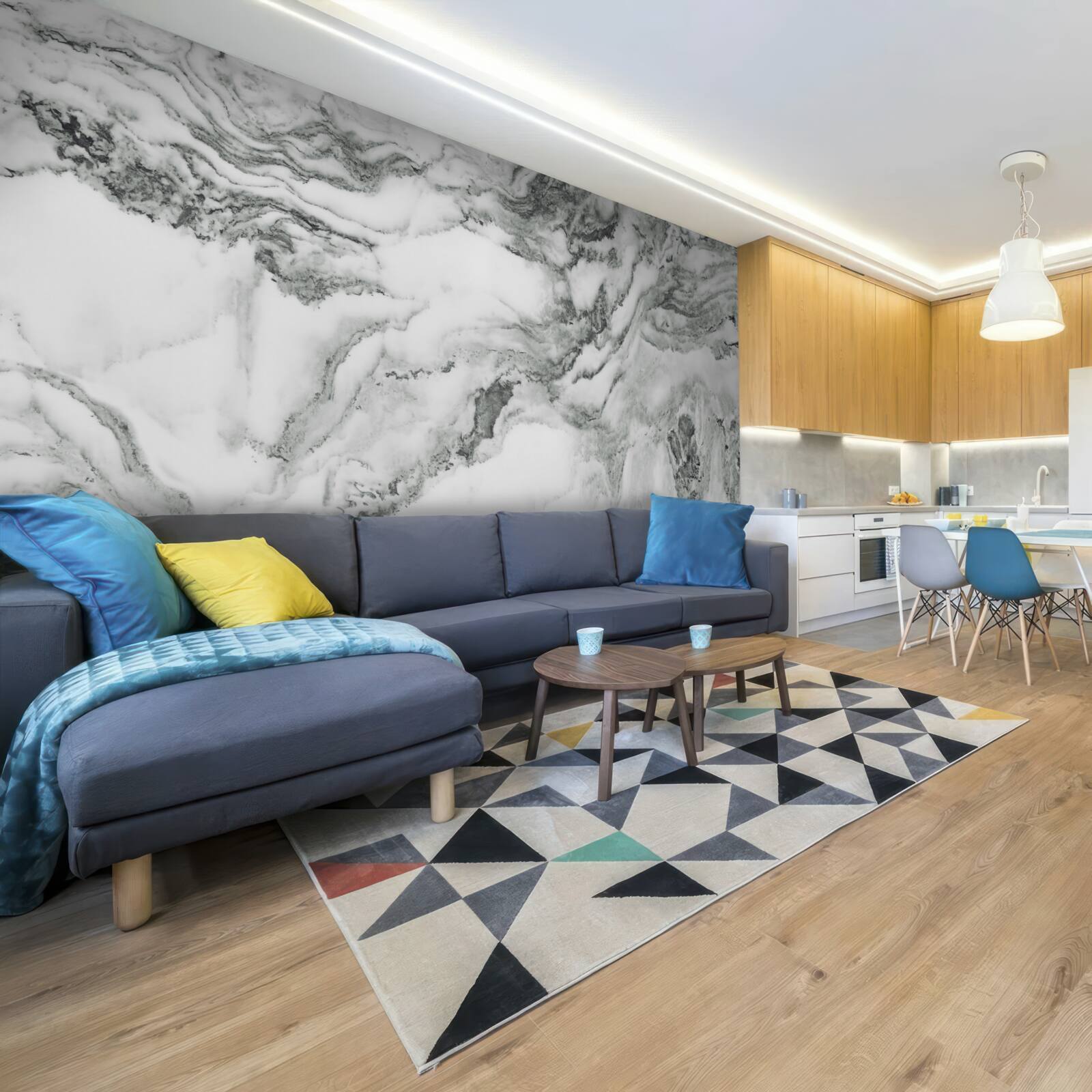 Fotobehang traditioneel marmer in zwart en wit