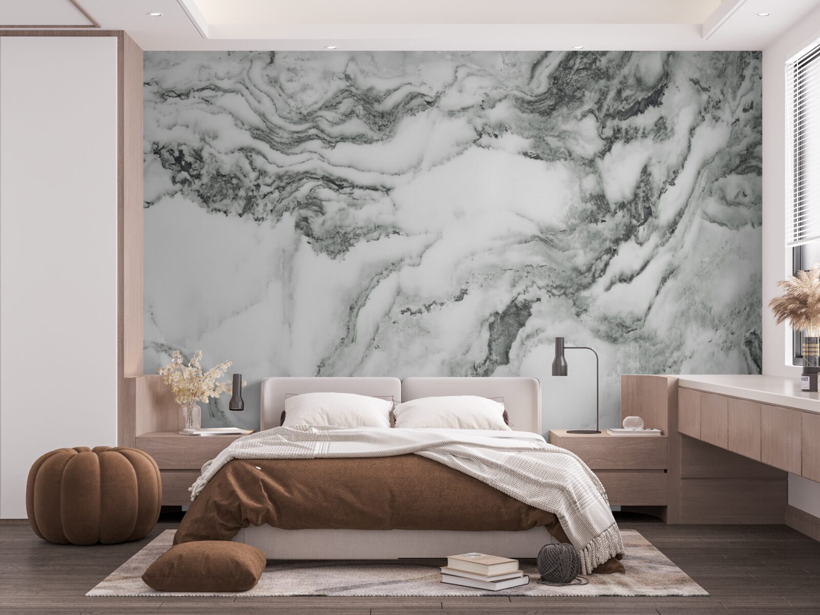 Fotobehang traditioneel marmer in zwart en wit