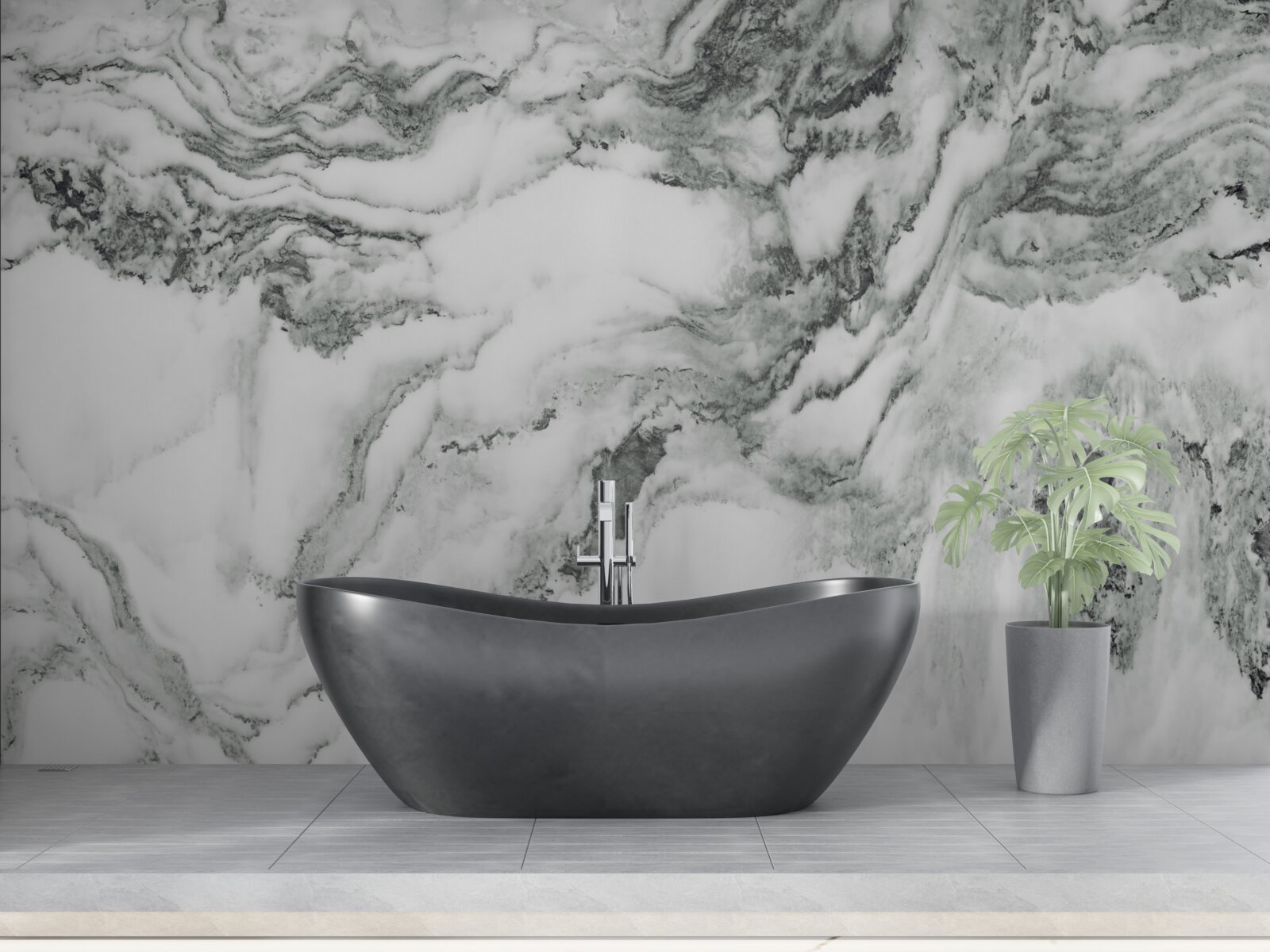 Fotobehang traditioneel marmer in zwart en wit