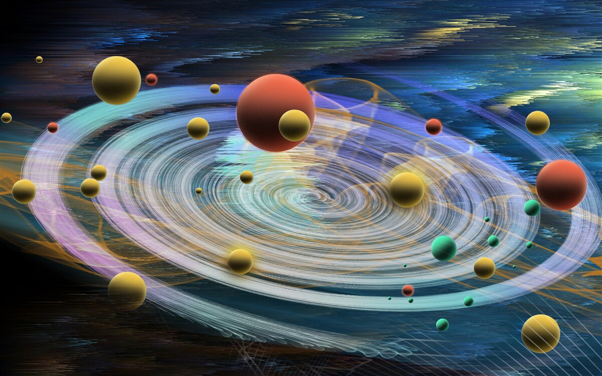 Fotobehang planeten met prachtige abstracties