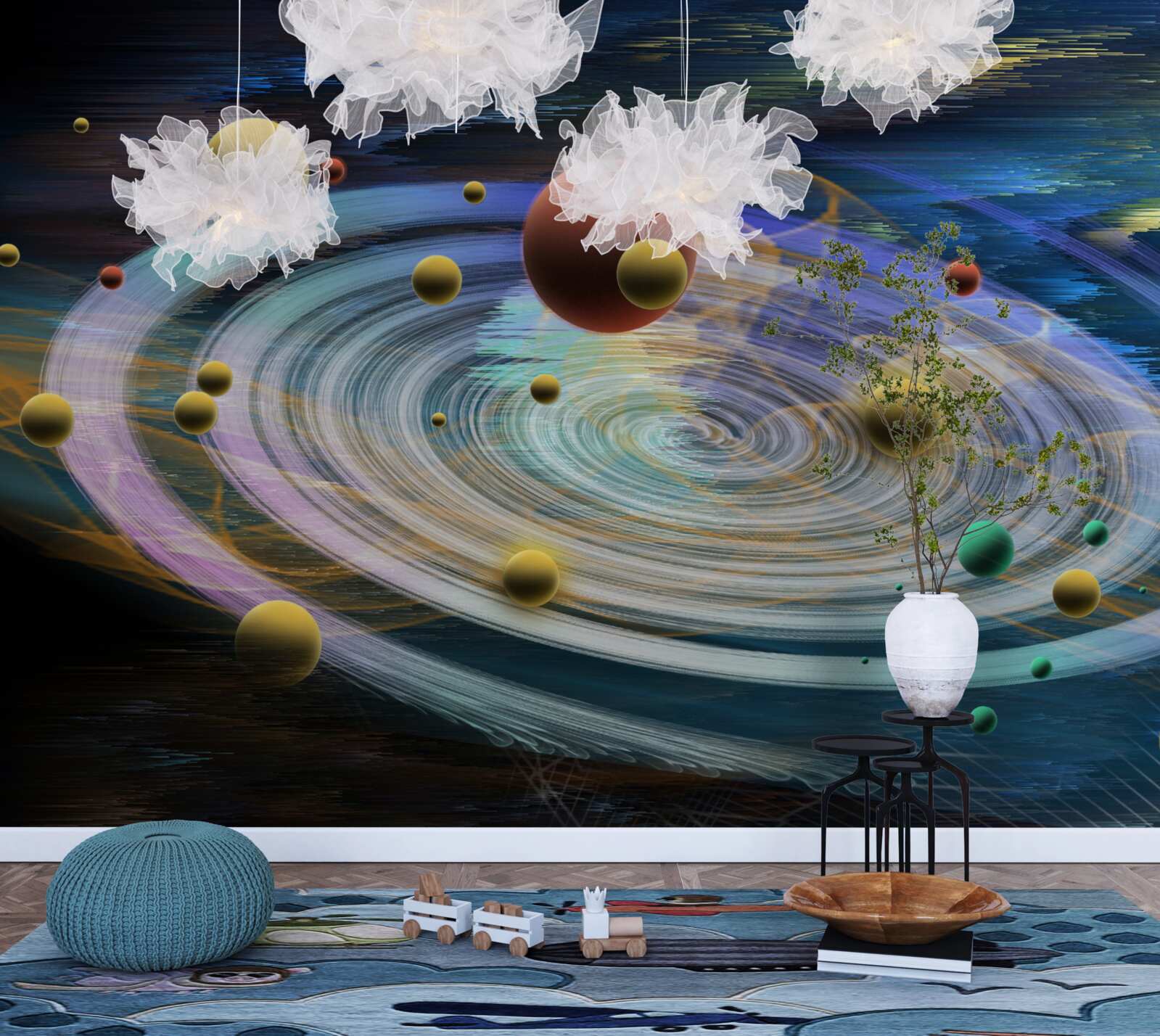 Fotobehang planeten met prachtige abstracties