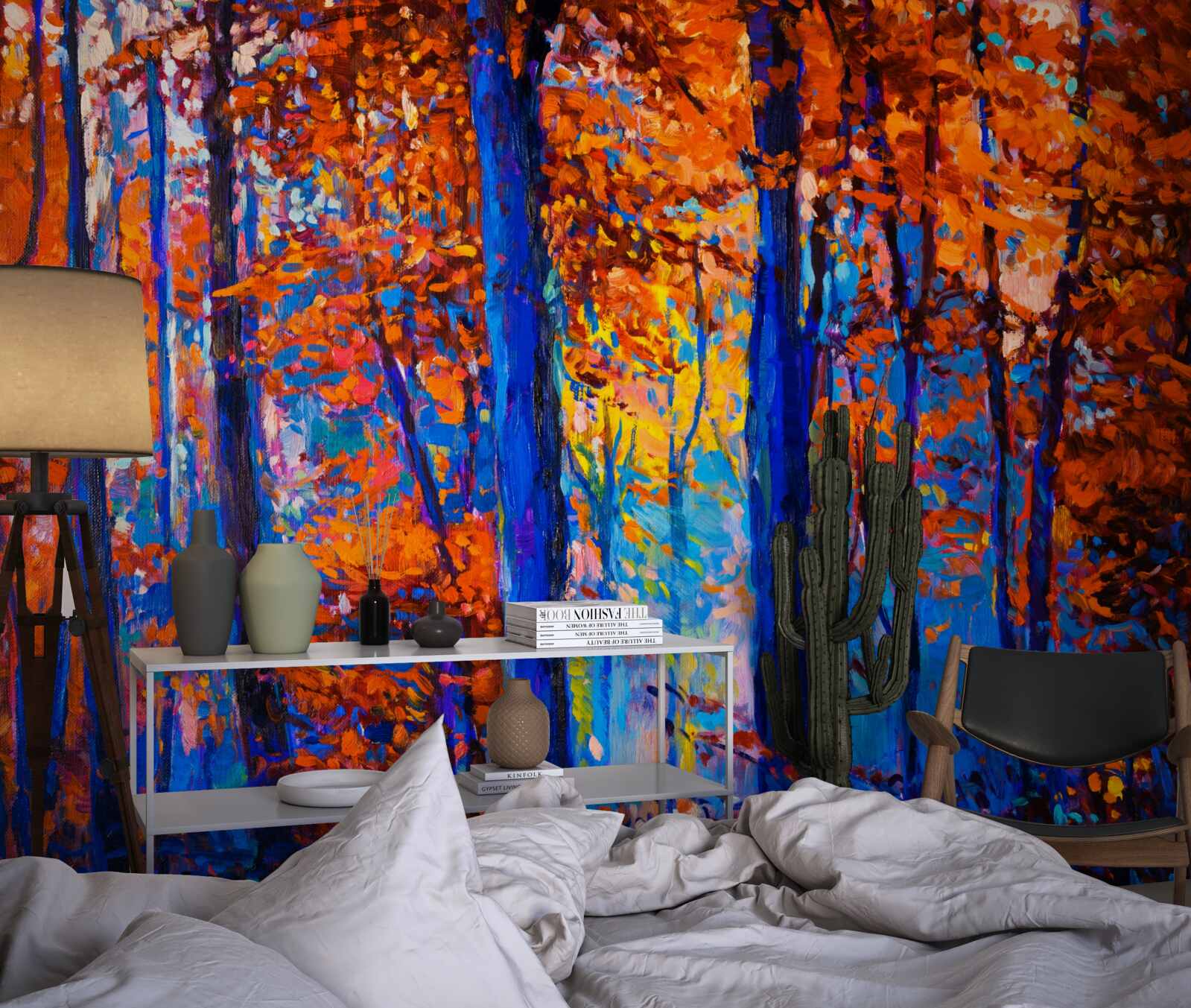 Fotobehang kleurcontrast in het bos in de herfst