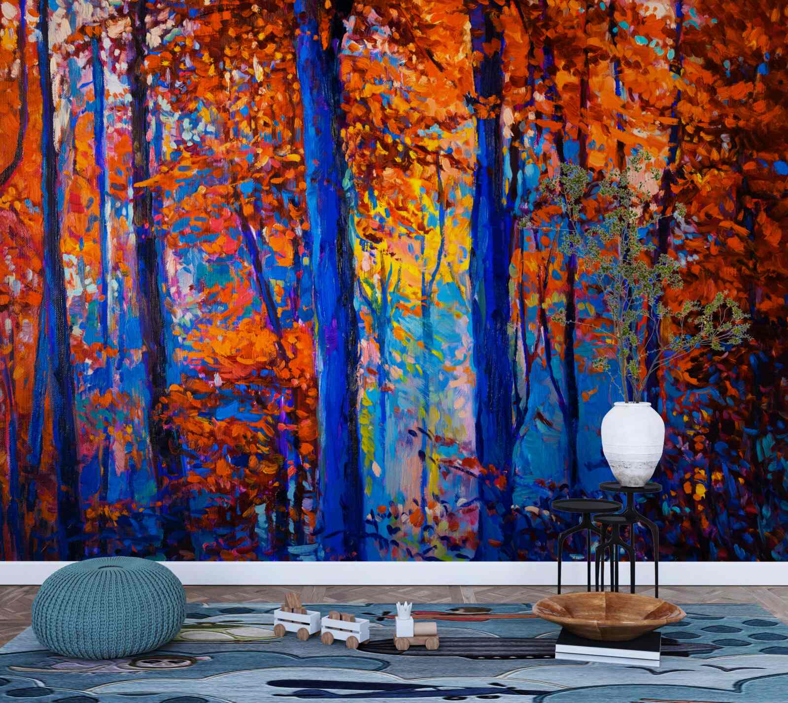 Fotobehang kleurcontrast in het bos in de herfst