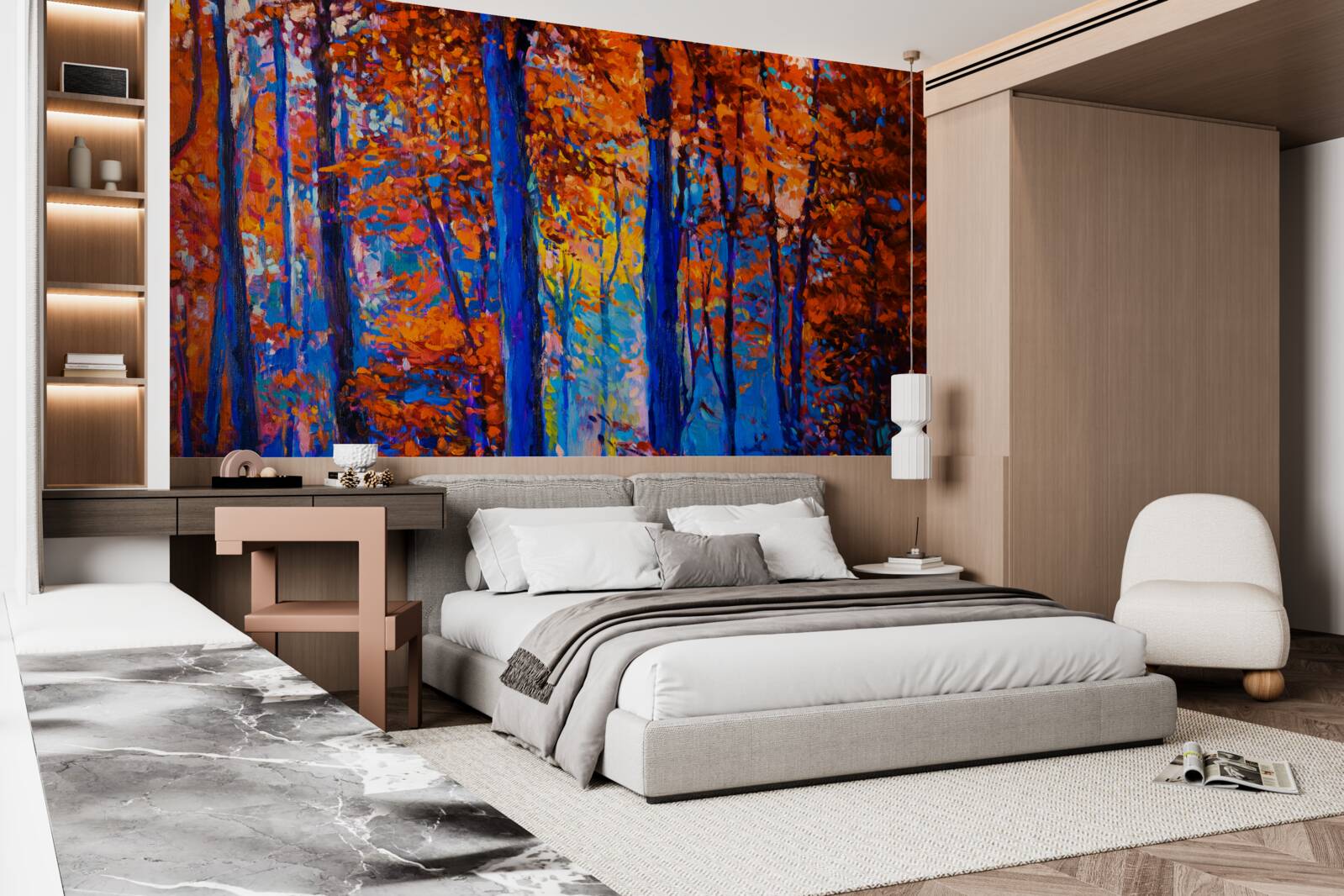 Fotobehang kleurcontrast in het bos in de herfst