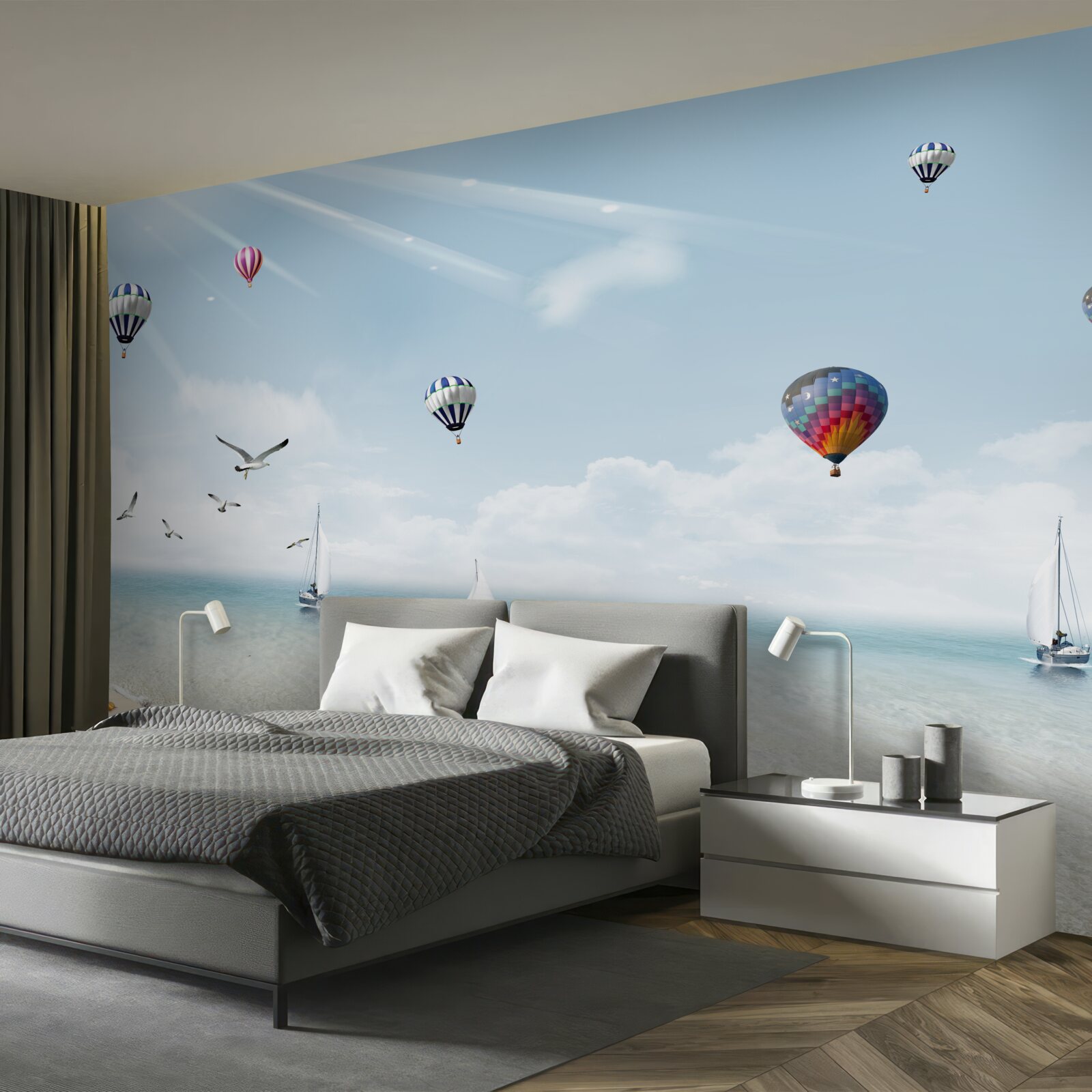 Fotobehang een zee vol ballonnen