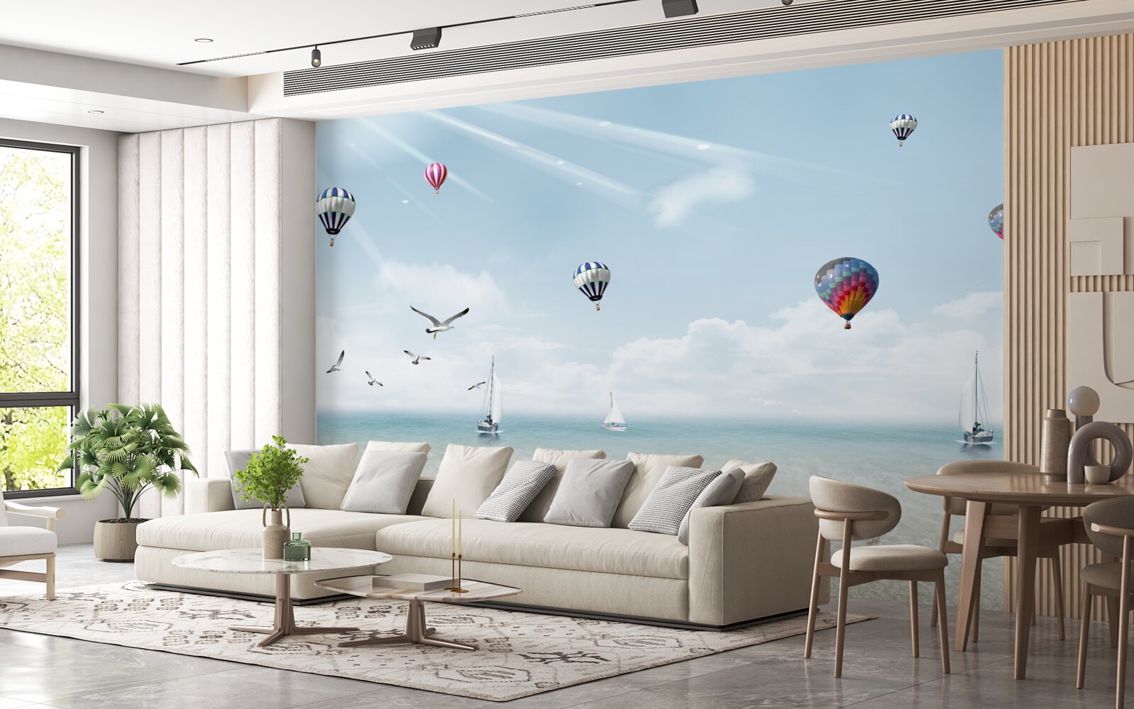 Fotobehang een zee vol ballonnen