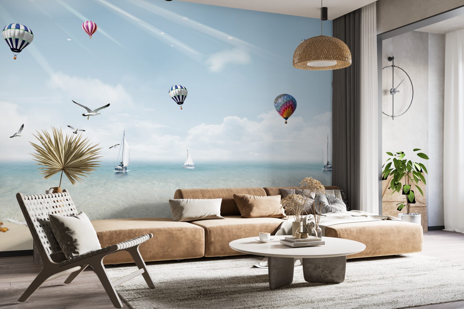 Fotobehang een zee vol ballonnen