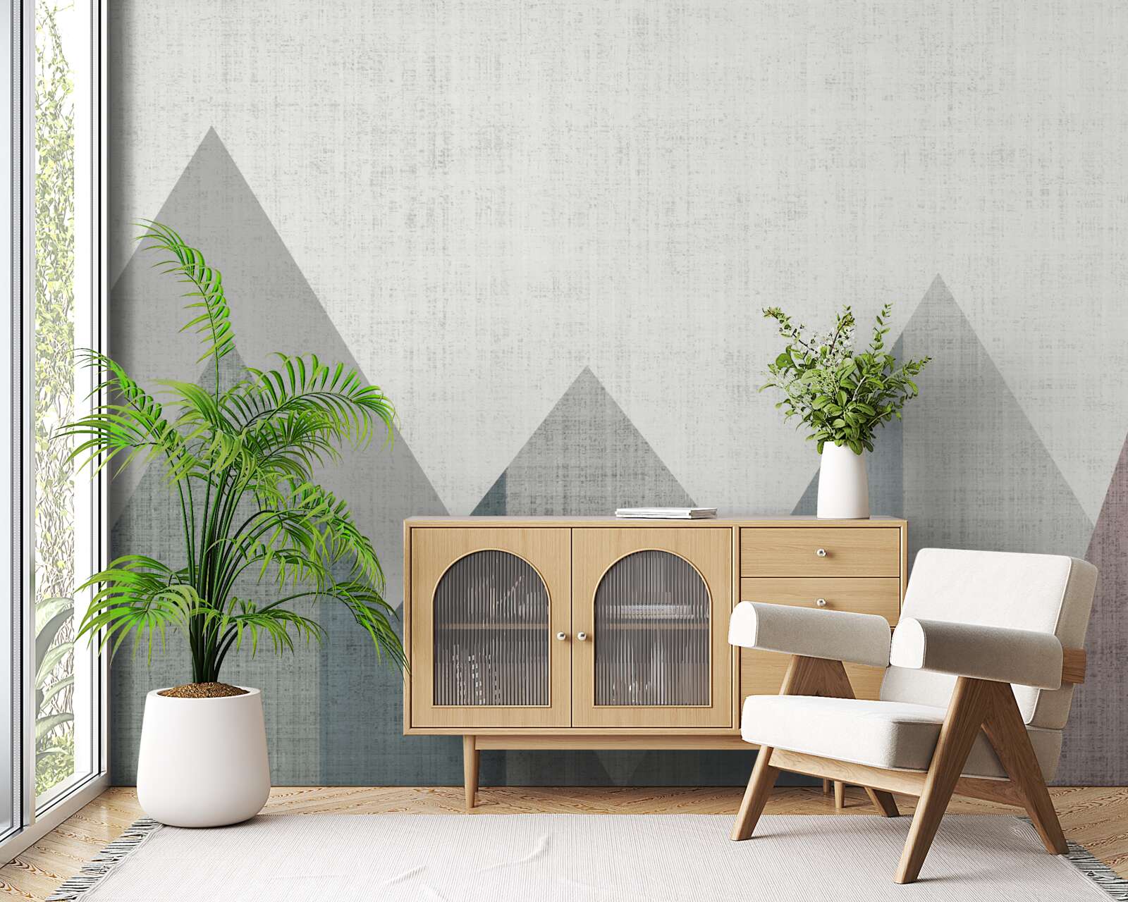 Fotobehang toppen en bergtoppen worden ondergedompeld in de kou