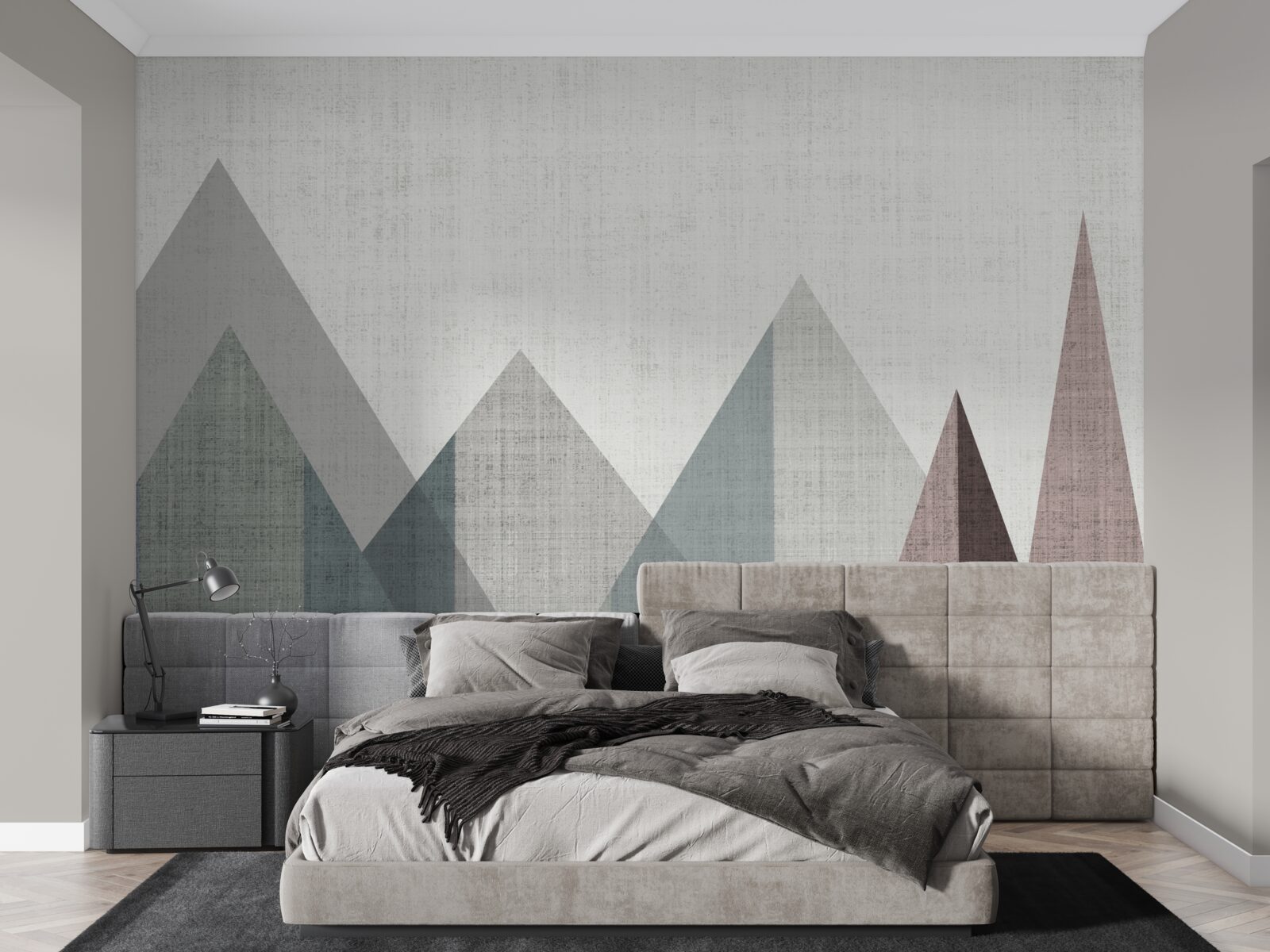 Fotobehang toppen en bergtoppen worden ondergedompeld in de kou