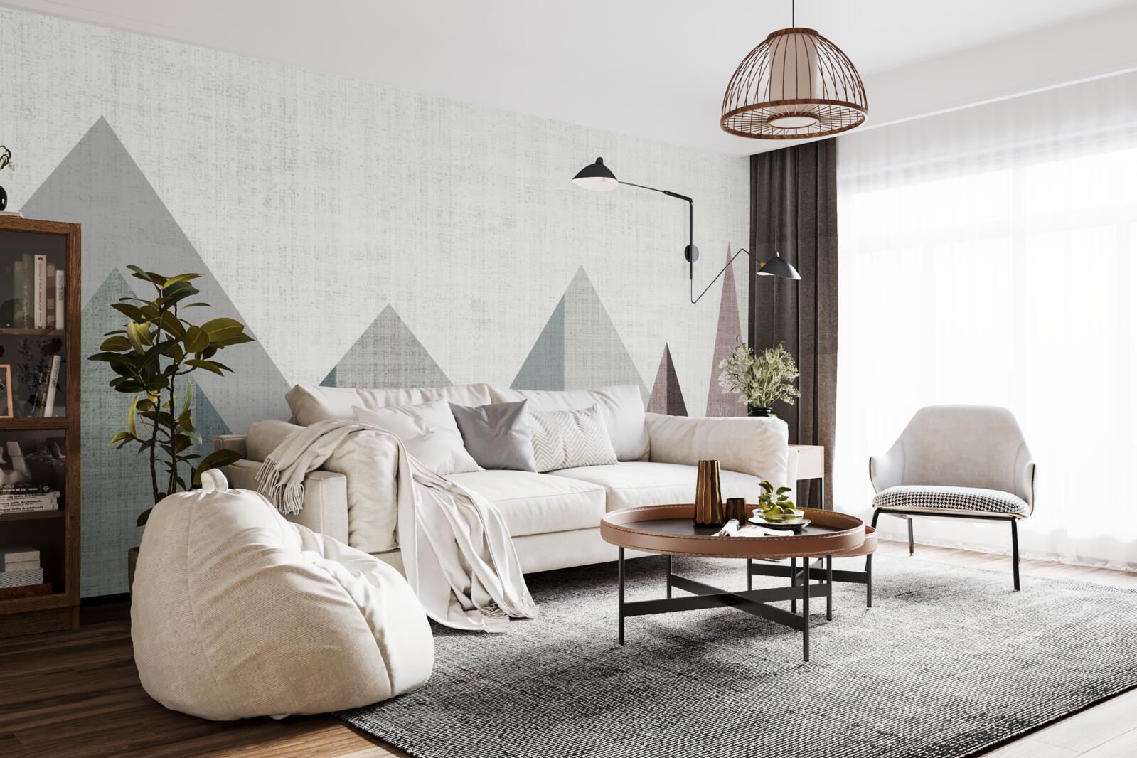 Fotobehang toppen en bergtoppen worden ondergedompeld in de kou