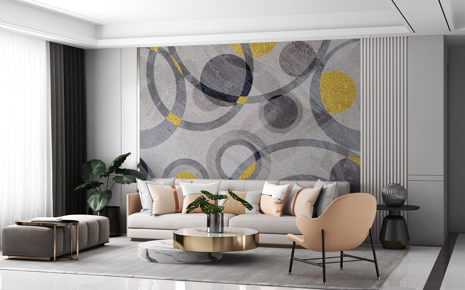 Fotobehang cirkels en cirkelbogen