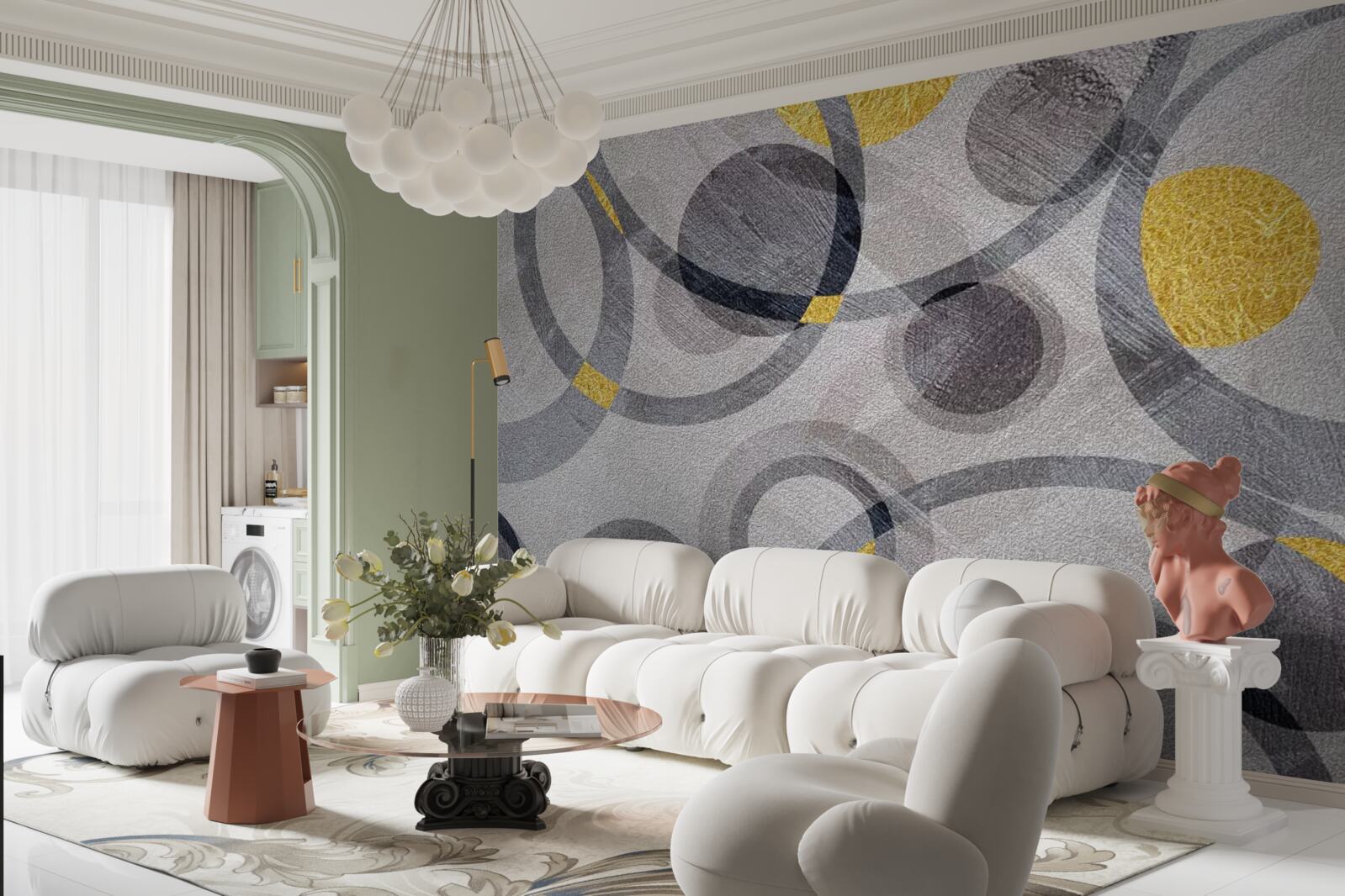 Fotobehang cirkels en cirkelbogen