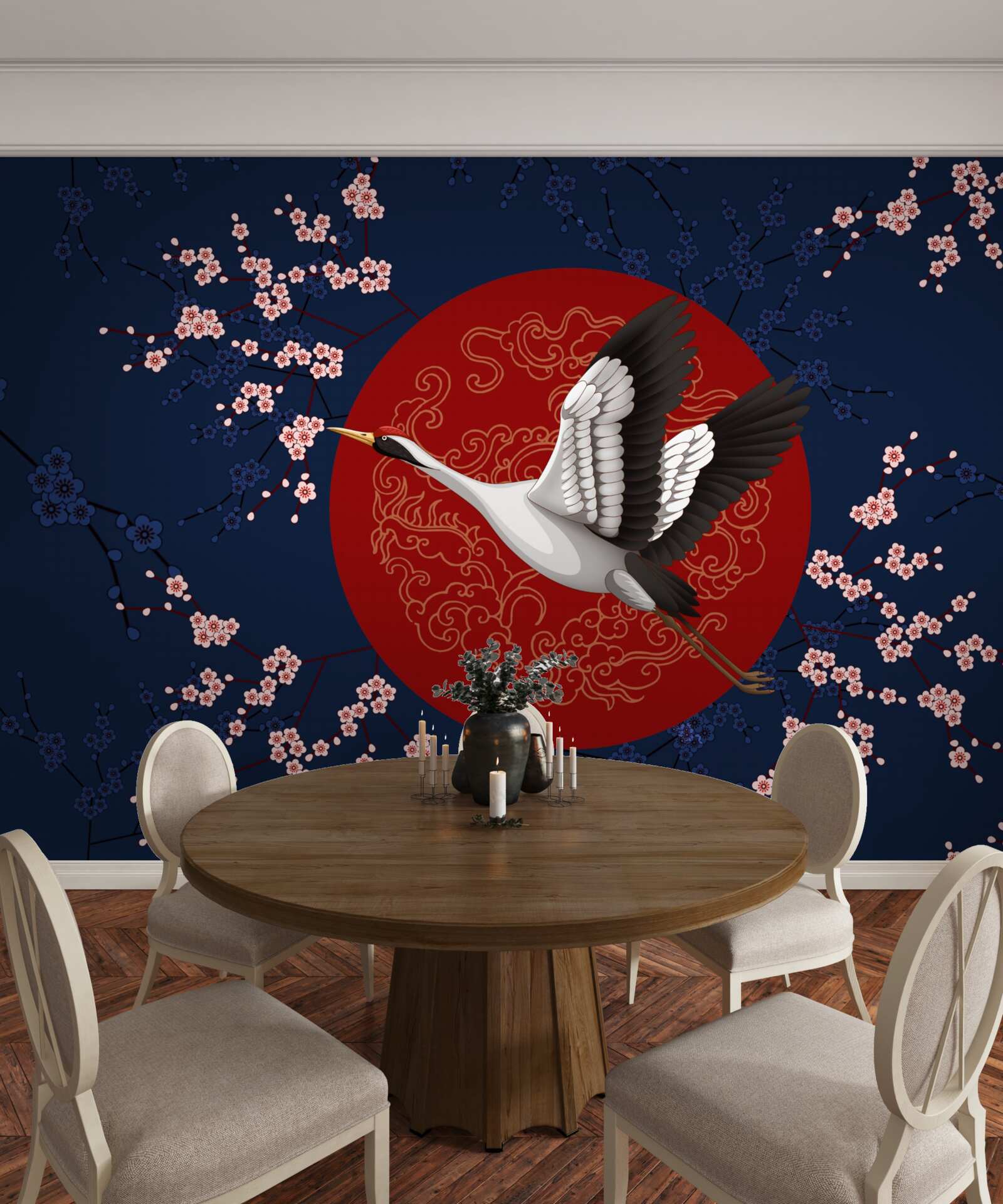 Fotobehang Japanse taart met luchtthema