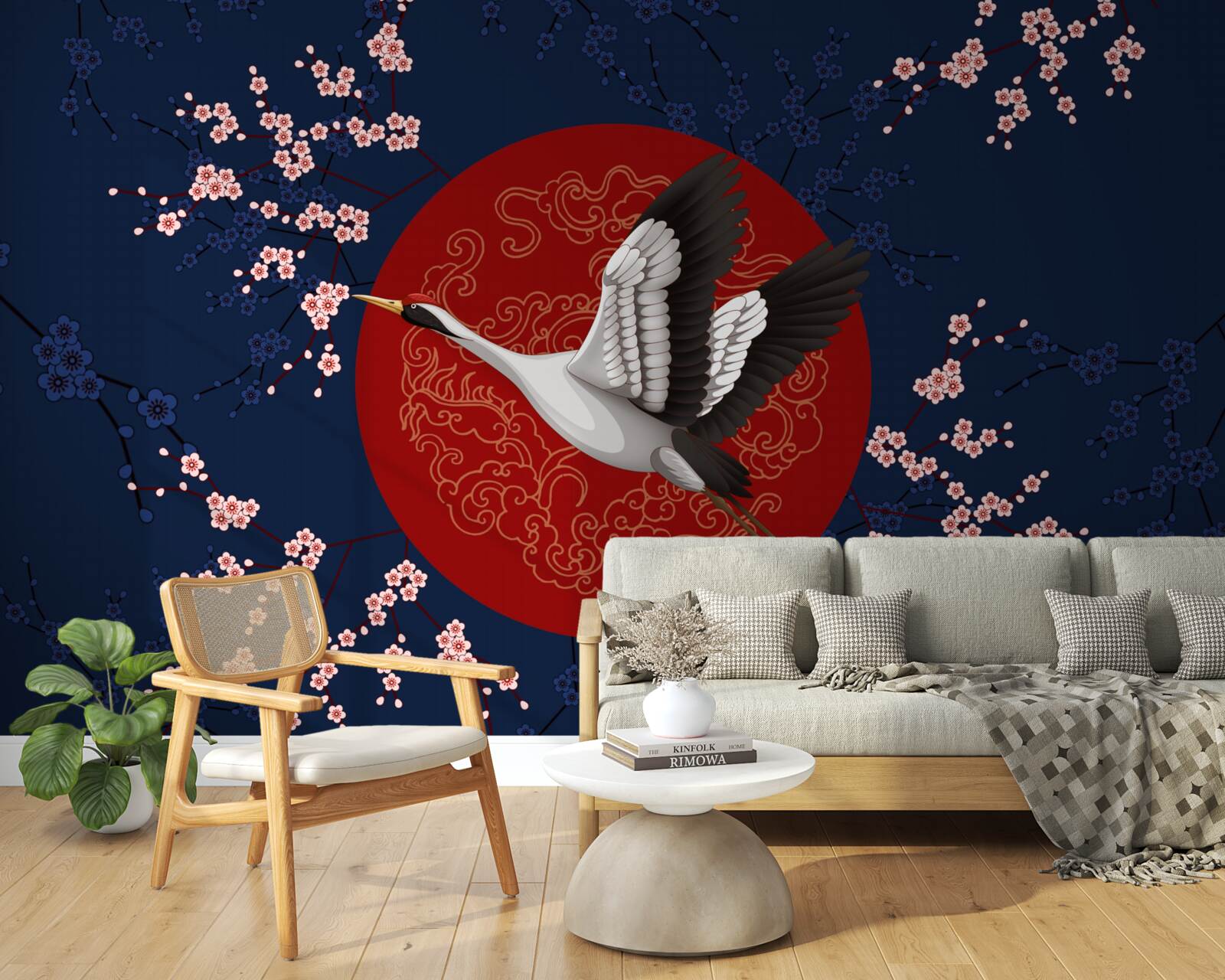 Fotobehang Japanse taart met luchtthema