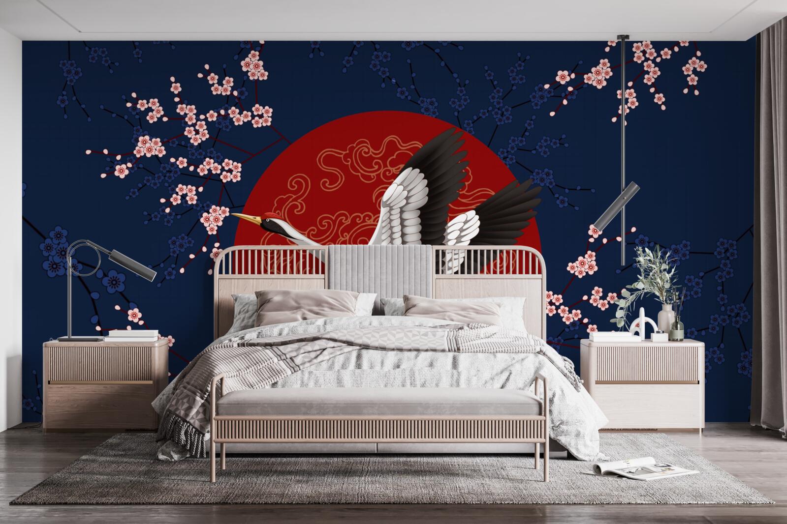 Fotobehang Japanse taart met luchtthema