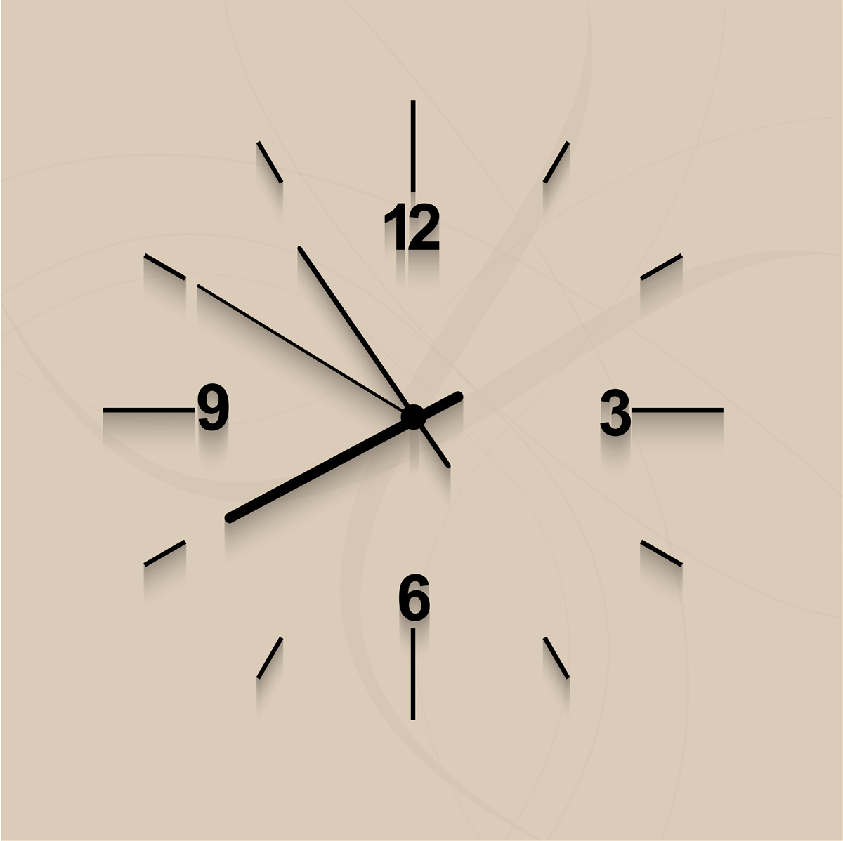 Fotobehang wandklok met vier cijfers