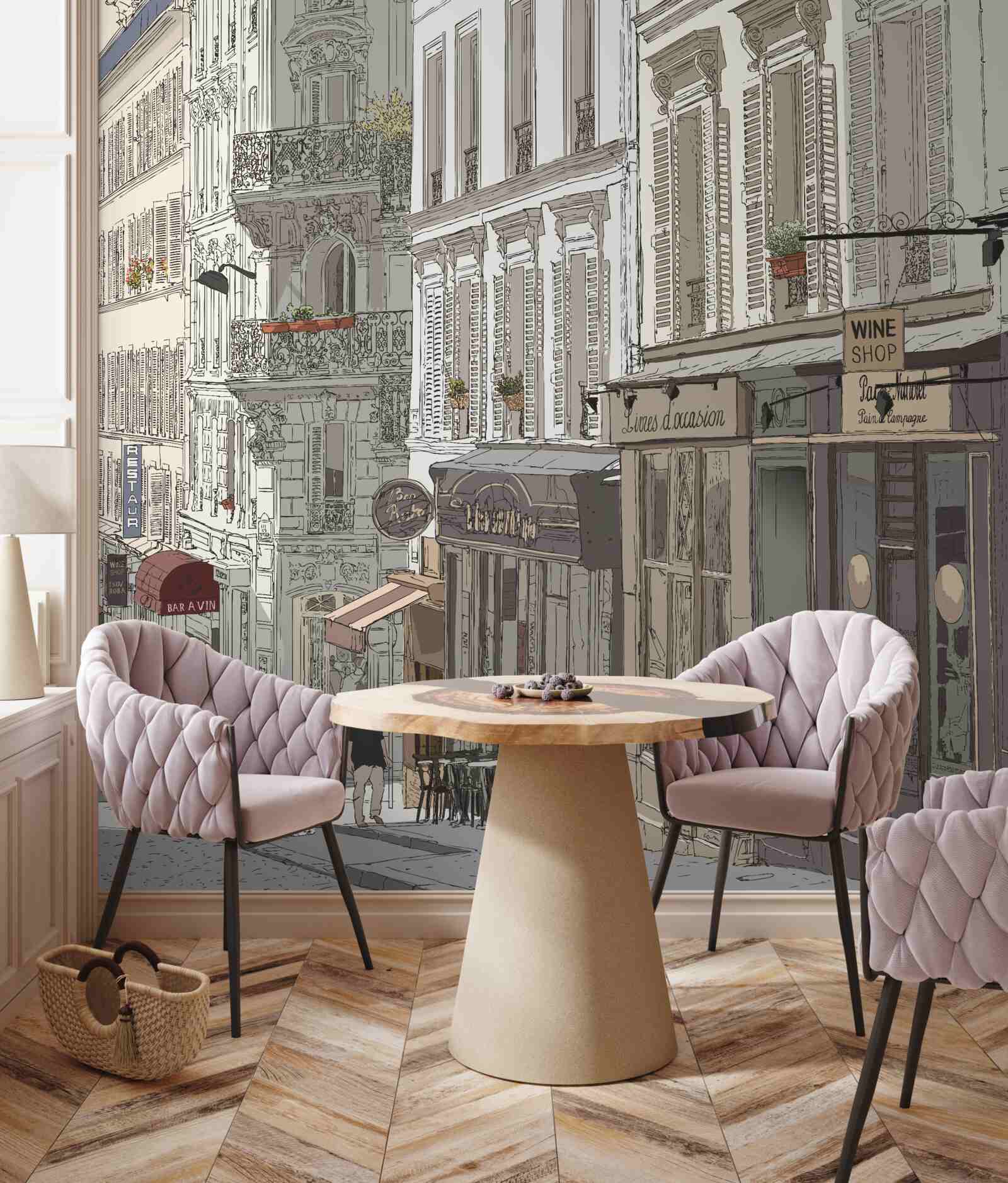 Fotobehang beeld van montmartre straat