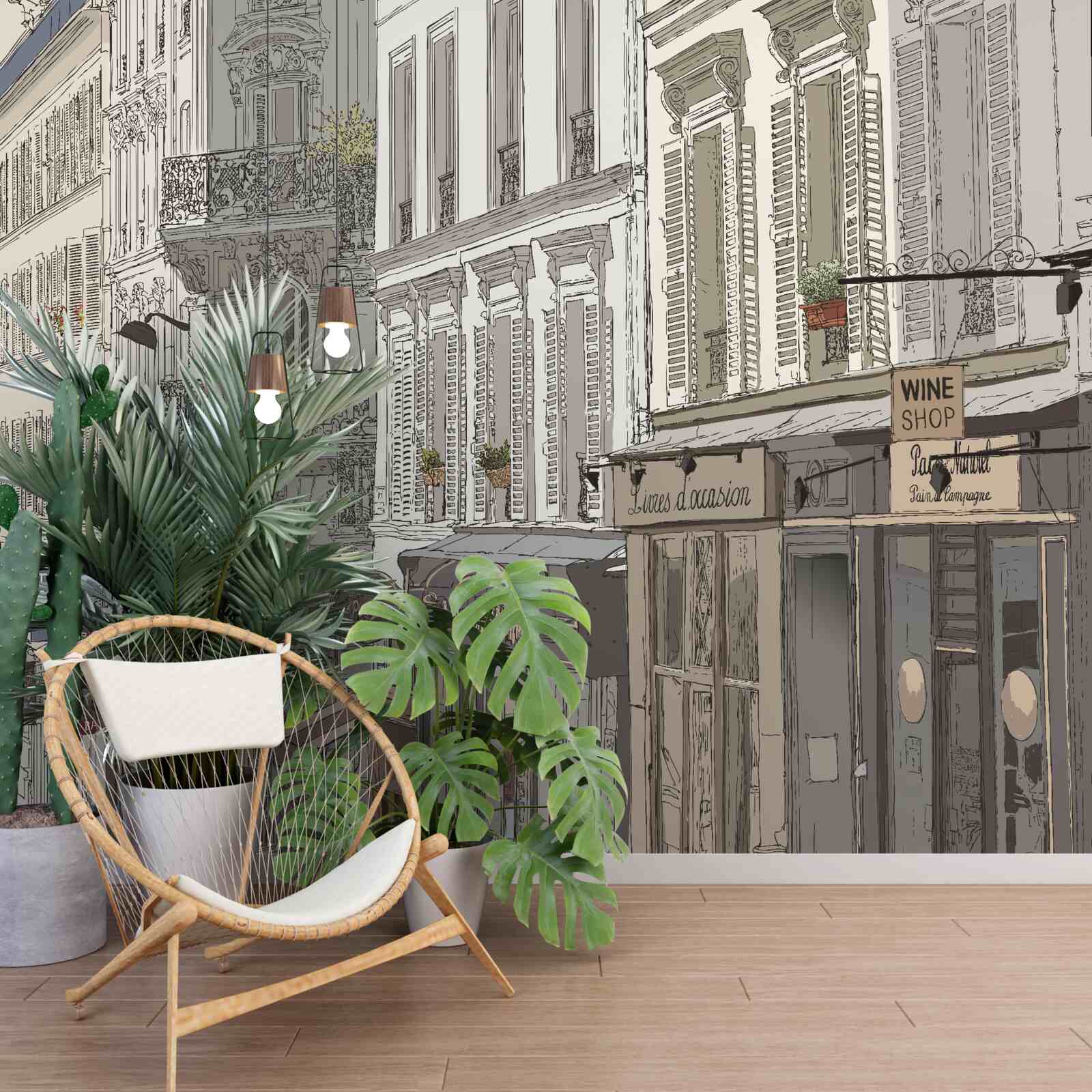 Fotobehang beeld van montmartre straat