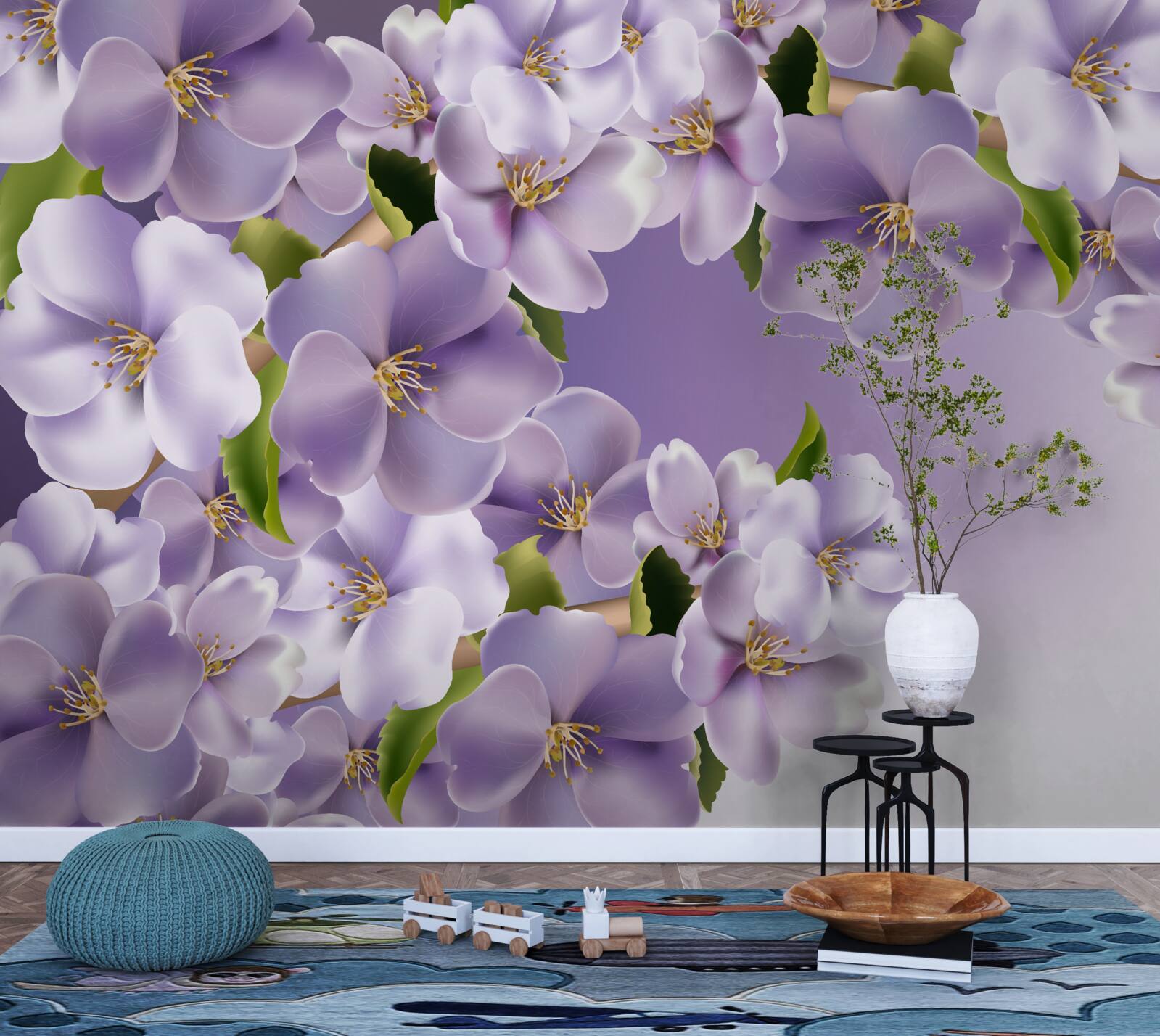 Fotobehang subtiele lila tinten in een delicate orchideeënbloem