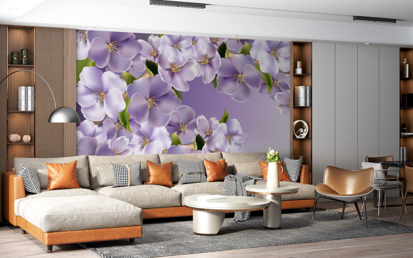 Fotobehang subtiele lila tinten in een delicate orchideeënbloem