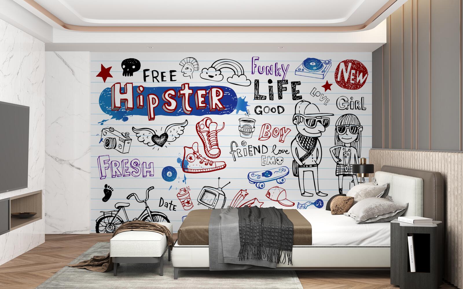 Fotobehang stickers voor jongeren