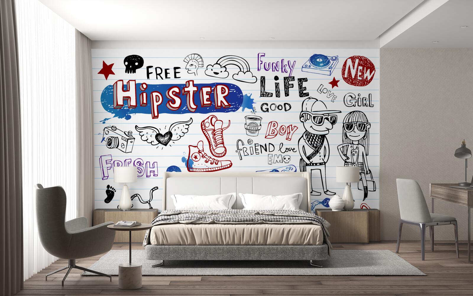 Fotobehang stickers voor jongeren