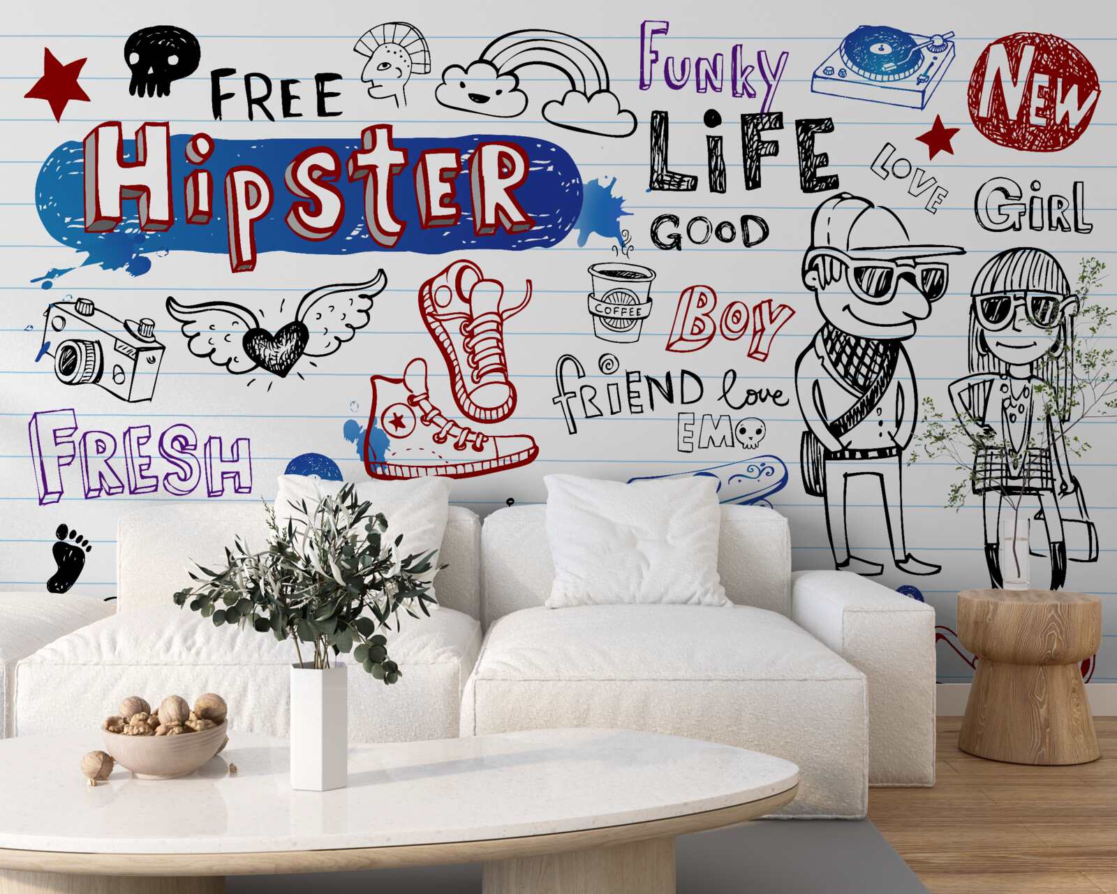 Fotobehang stickers voor jongeren