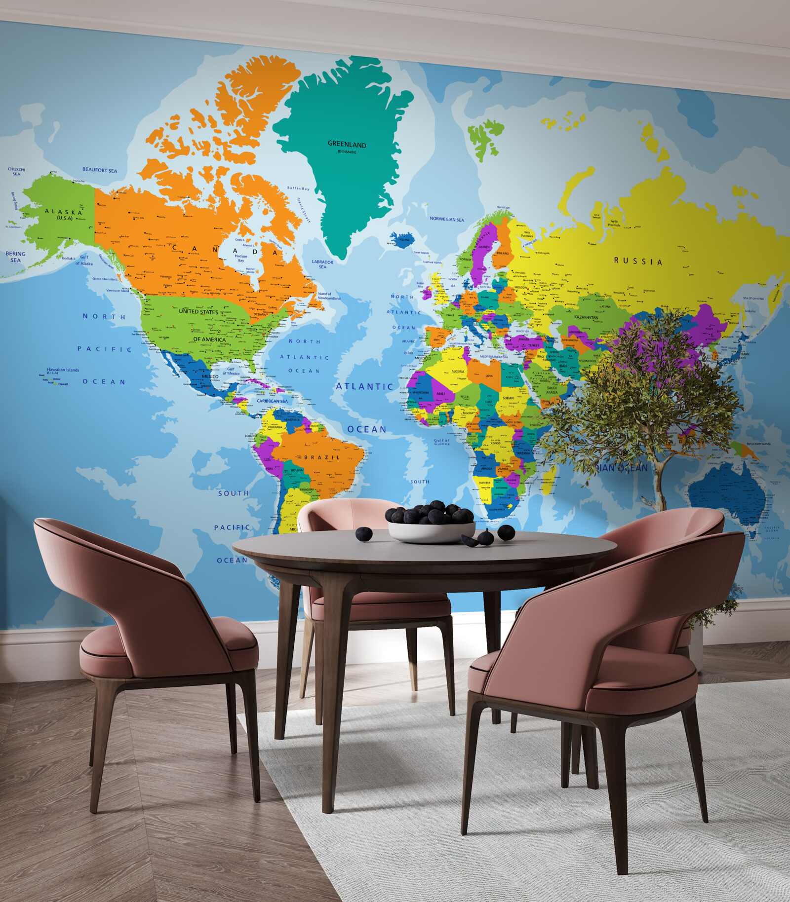 Fotobehang Het wereldwijde geopolitieke patroon