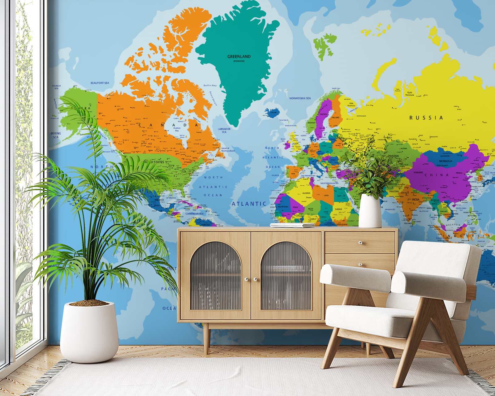 Fotobehang Het wereldwijde geopolitieke patroon