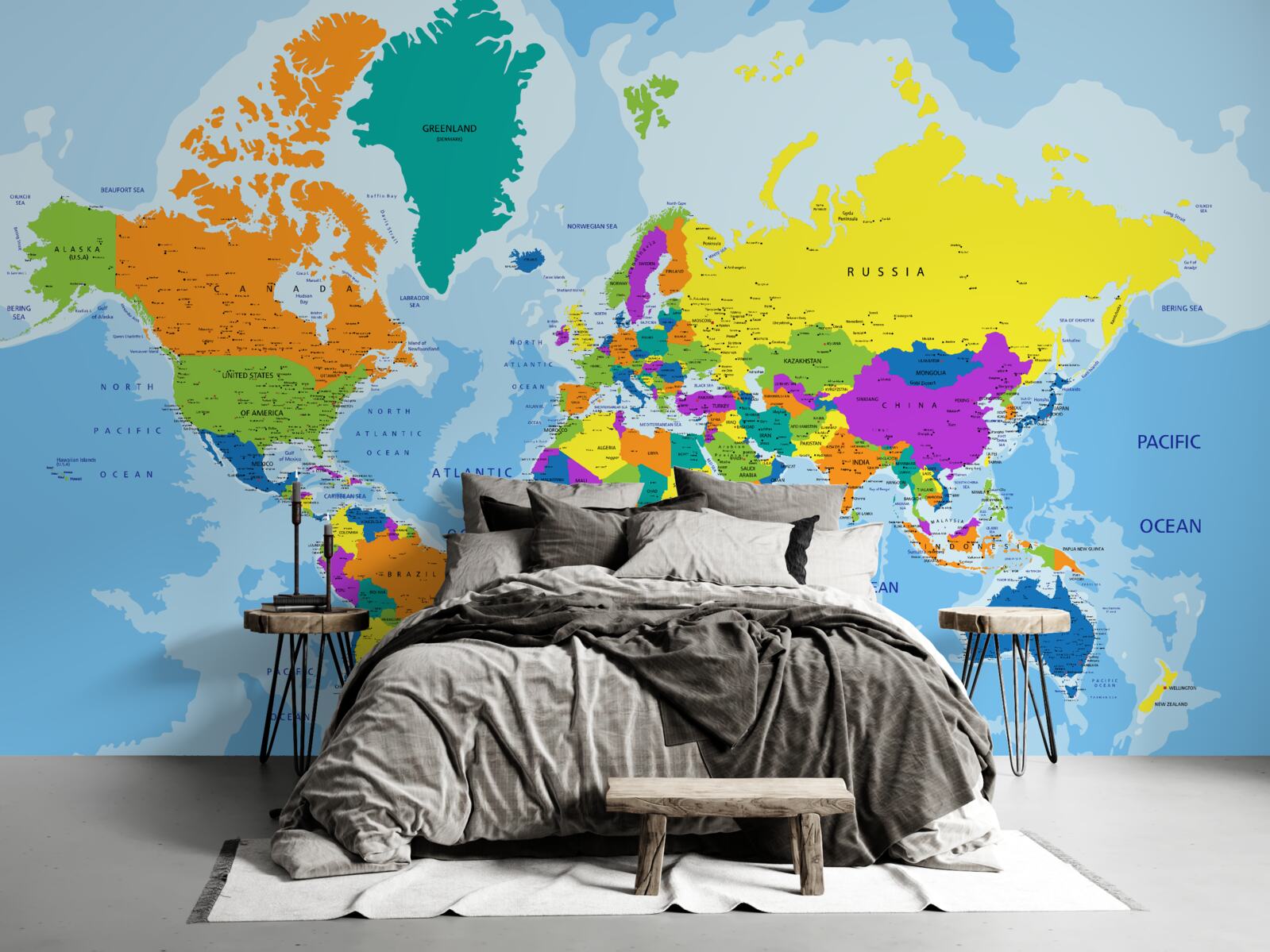 Fotobehang Het wereldwijde geopolitieke patroon