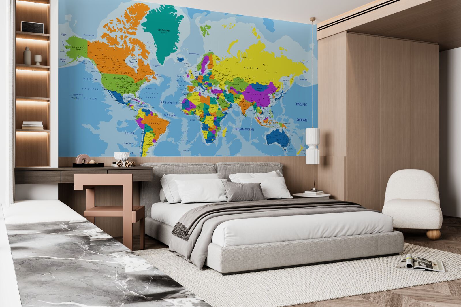 Fotobehang Het wereldwijde geopolitieke patroon