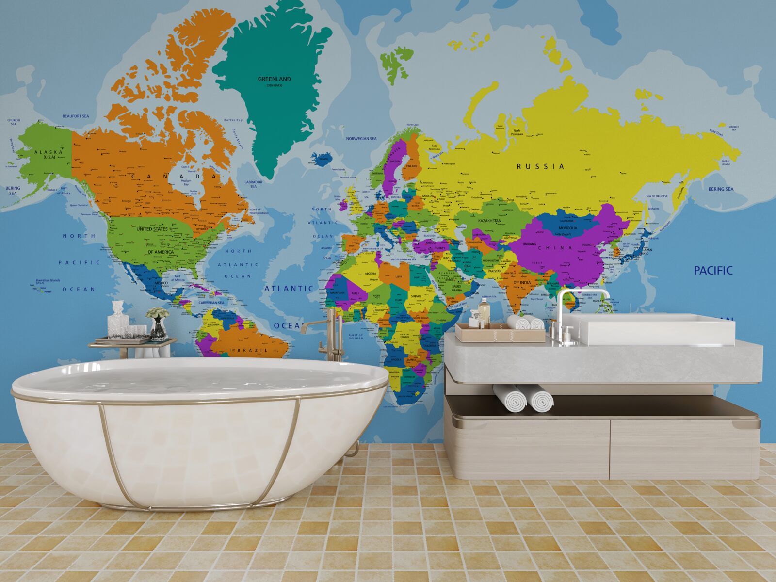 Fotobehang Het wereldwijde geopolitieke patroon