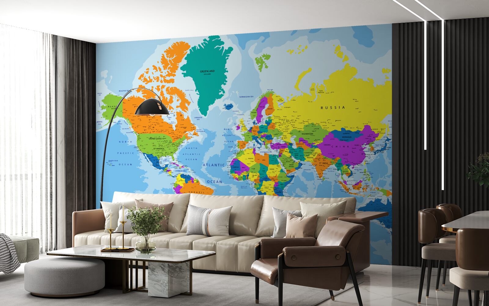 Fotobehang Het wereldwijde geopolitieke patroon